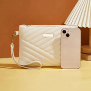 Ivory Embroidered Envelope Wristlet
