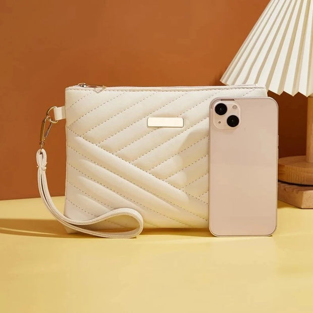 Ivory Embroidered Envelope Wristlet