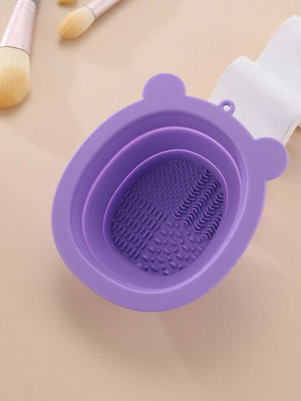 Purple Bear Folding Silicone Makeup Brush Bowl