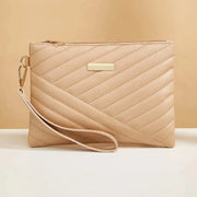 Lt. Tan Embroidered Envelope Wristlet