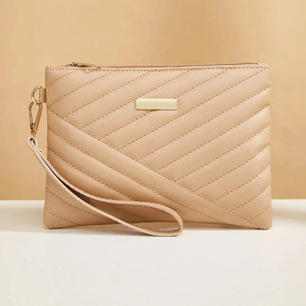 Lt. Tan Embroidered Envelope Wristlet