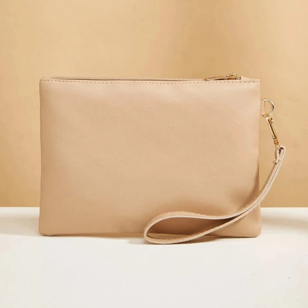 Lt. Tan Embroidered Envelope Wristlet