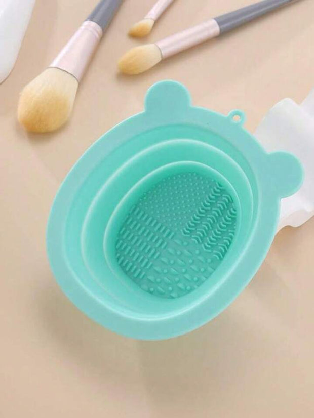 Green Bear Folding Silicone Makeup Brush Bowl