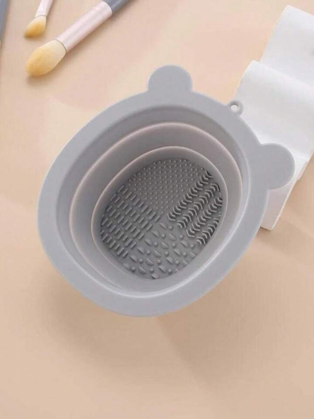 Grey Bear Folding Silicone Makeup Brush Bowl