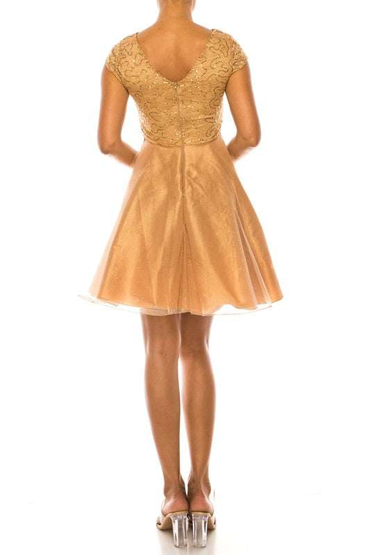 Gold Carmen Dress