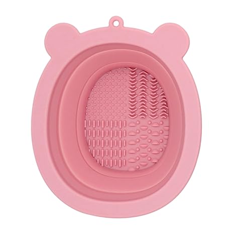 Pink Bear Folding Silicone Makeup Brush Bowl