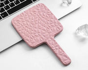 Pink Geo Mini Handheld Cosmetic Mirror