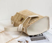 Nude Straw Handbag