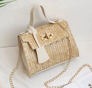 Nude Straw Handbag