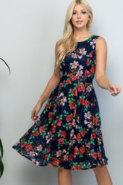 Navy Lantana Floral Dress