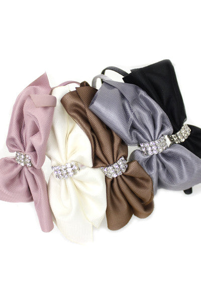 Net Satin Bow Headband