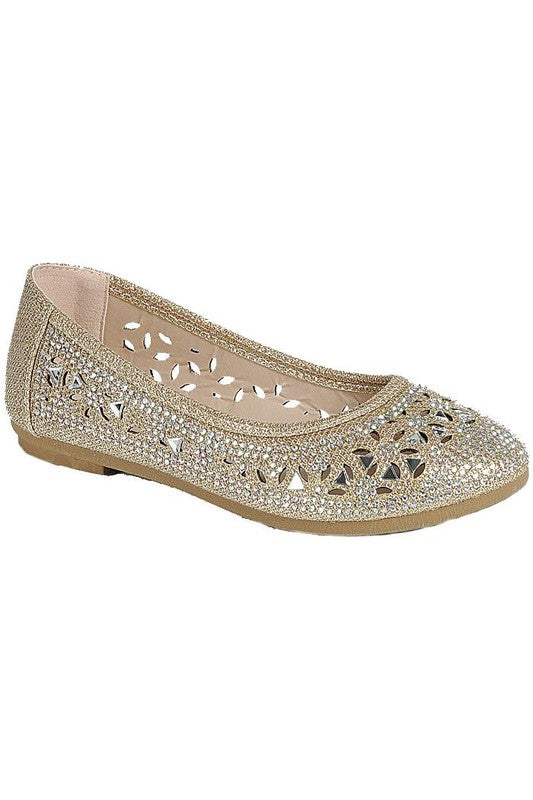 Champagne Studded Flats