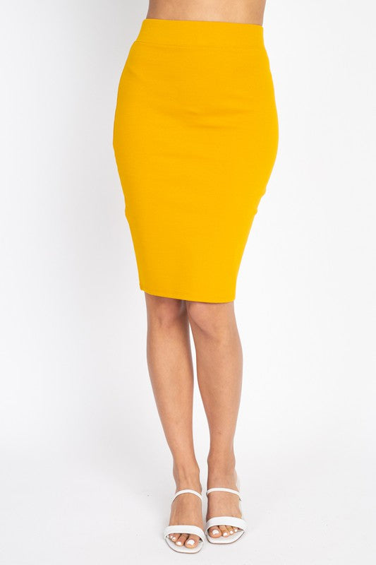 Mustard Pencil Skirt