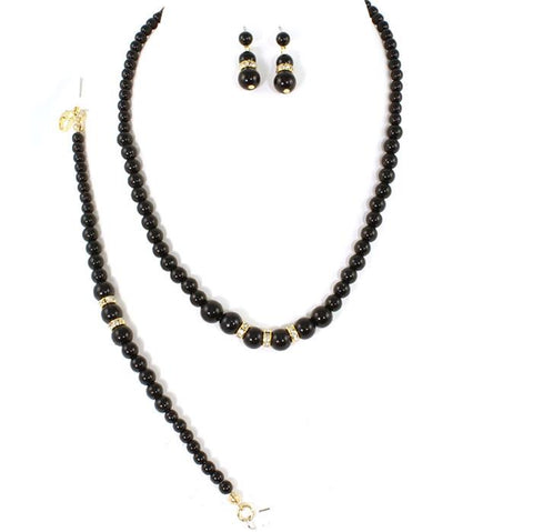 Black Pearl Necklace Set