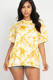 Yellow Tie-Dye Oversized Top