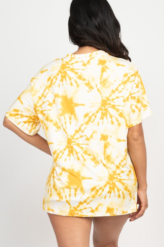 Yellow Tie-Dye Oversized Top