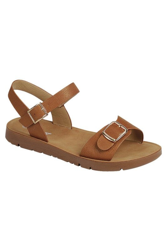 Tan Buckle Sandal