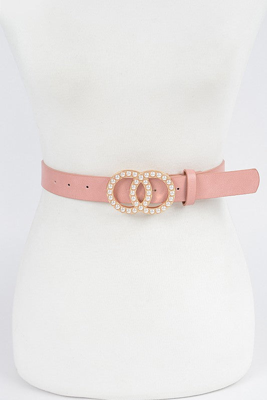 Pink Double Loop Pearl Belt