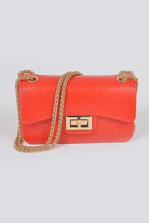 Red Croc Embossed Purse