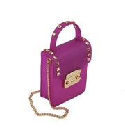 Magenta Studded Rectangle Bag