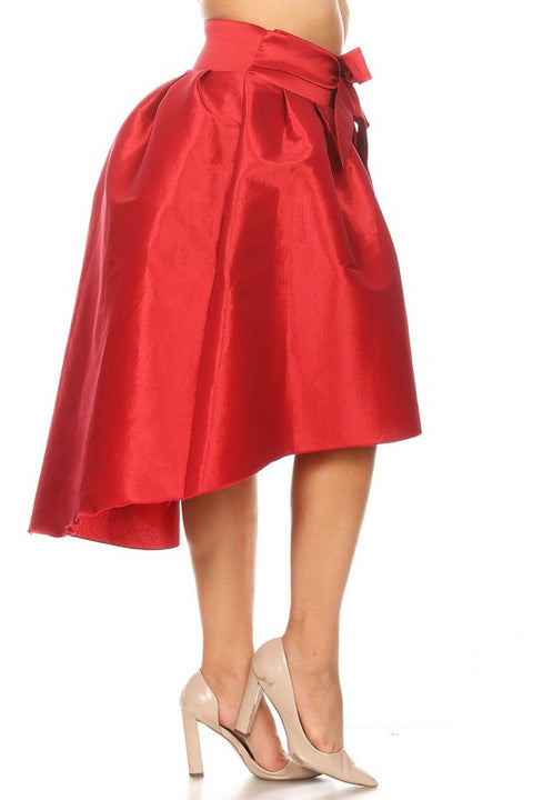 Cranberry Red Plus High Low Skirt