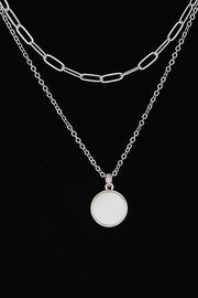 Silver Round Pendant Necklace