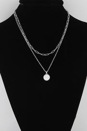 Silver Round Pendant Necklace
