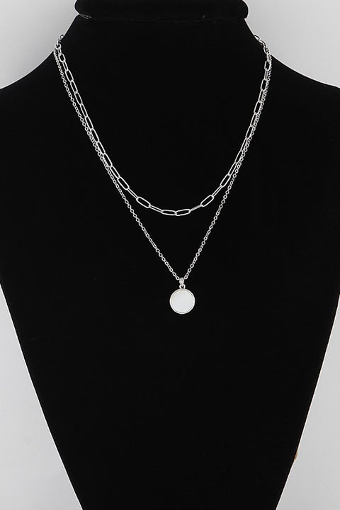 Silver Round Pendant Necklace