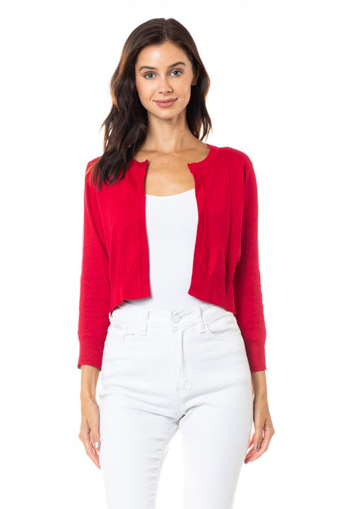 Red Bolero - 3/4 Sleeve
