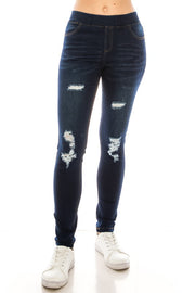 Dark Distressed Denim Jeggings