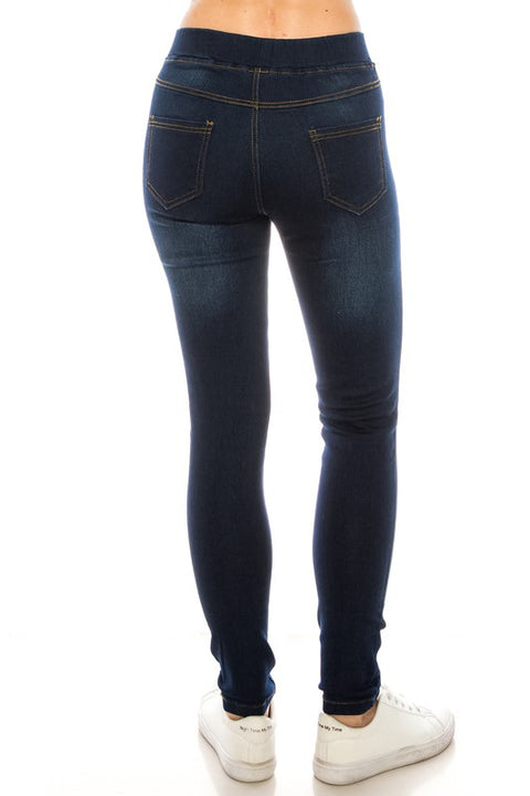 Dark Distressed Denim Jeggings
