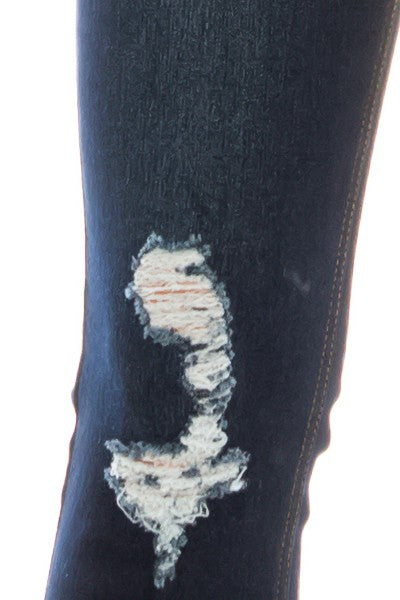 Dark Distressed Denim Jeggings