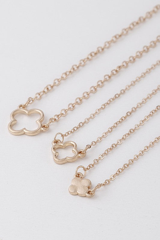 Gold Multi Clover Necklace