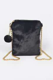 Black Fur Crossbody Bag