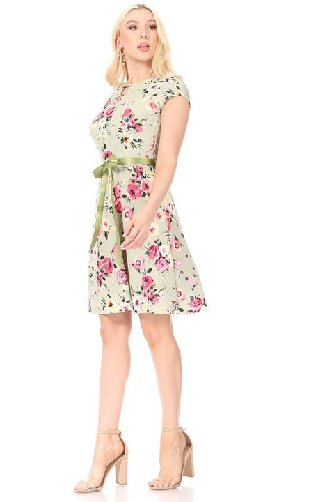 Sage Floral Emma Dress