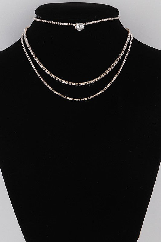 Gold Tri Choker Necklace