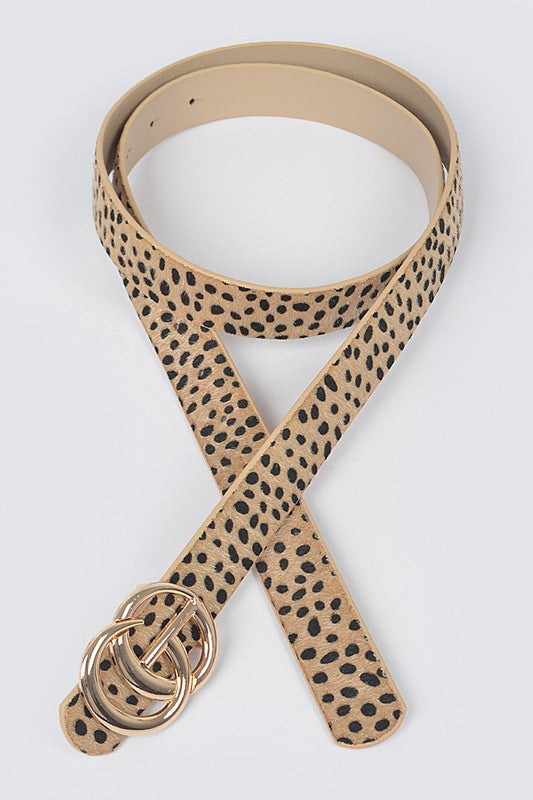 Cheetah Faux Fur Belt