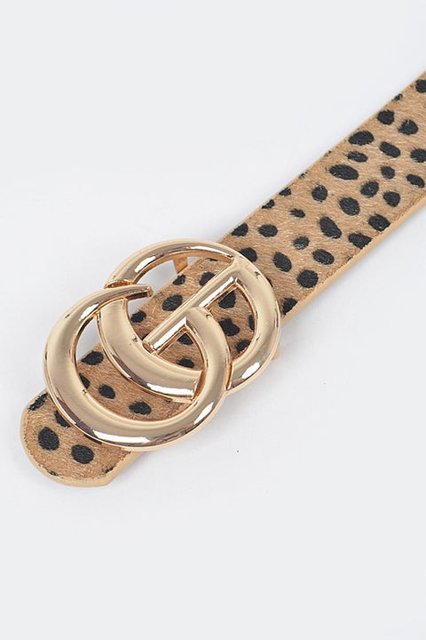 Cheetah Faux Fur Belt