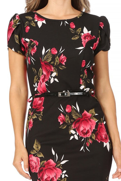 Black Floral Grace Dress