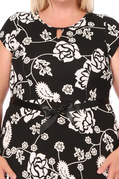 Black Floral Emma Plus Dress