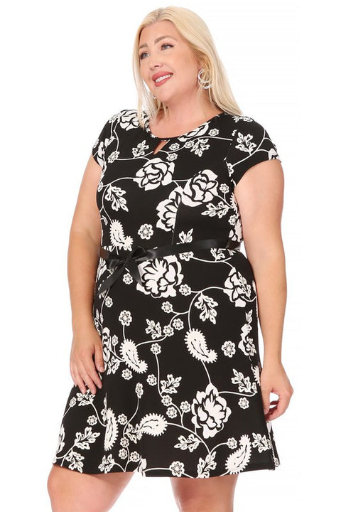 Black Floral Emma Plus Dress