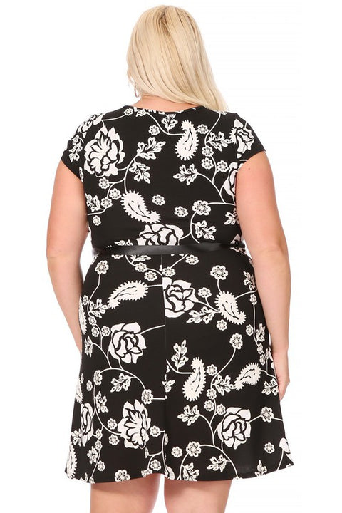 Black Floral Emma Plus Dress