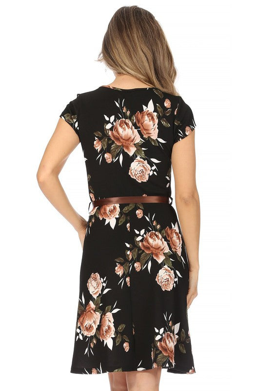 Black Mocha Floral Emma Dress