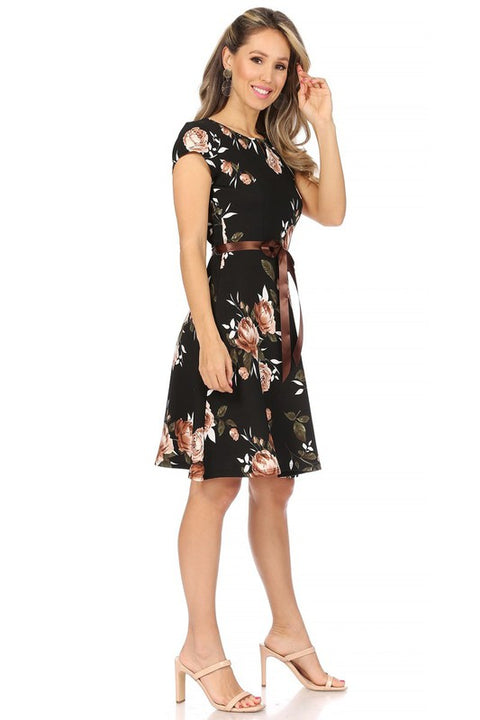 Black Mocha Floral Emma Dress