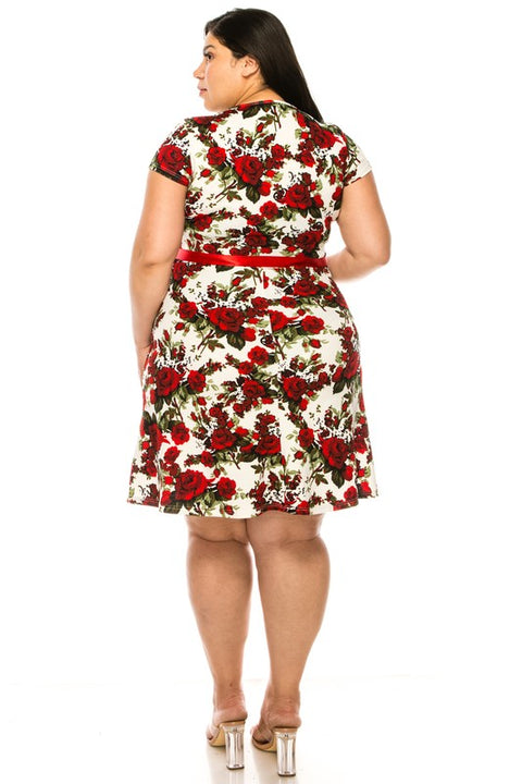 Off White Floral Emma Plus Dress