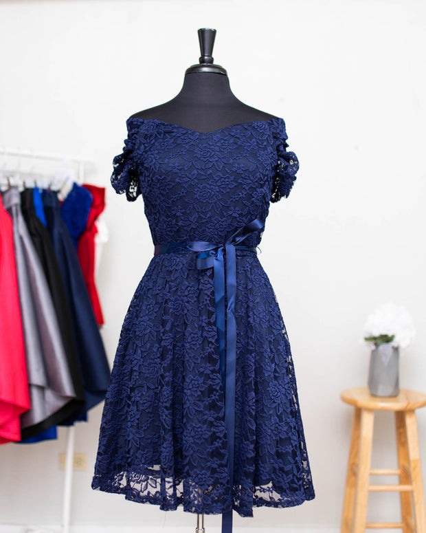 Navy Paisley Plus Dress