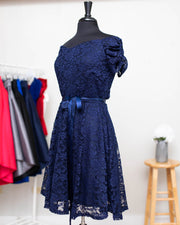 Navy Paisley Plus Dress