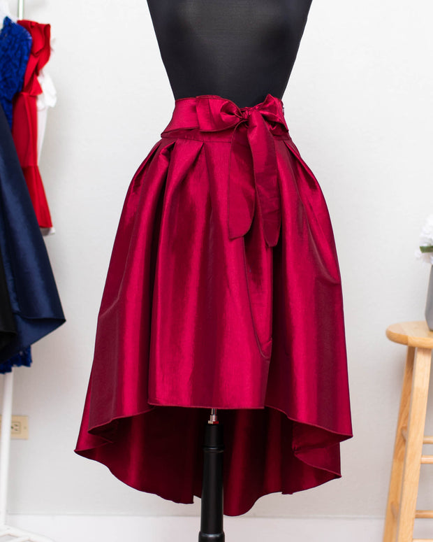 Burgundy High Low Skirt