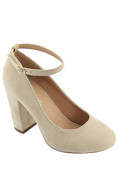 Nude Block Heel Pump