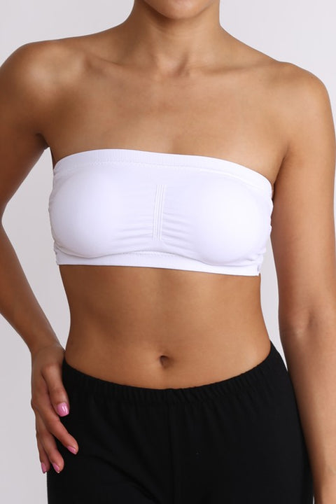 Lace Bandeau Bra - White
